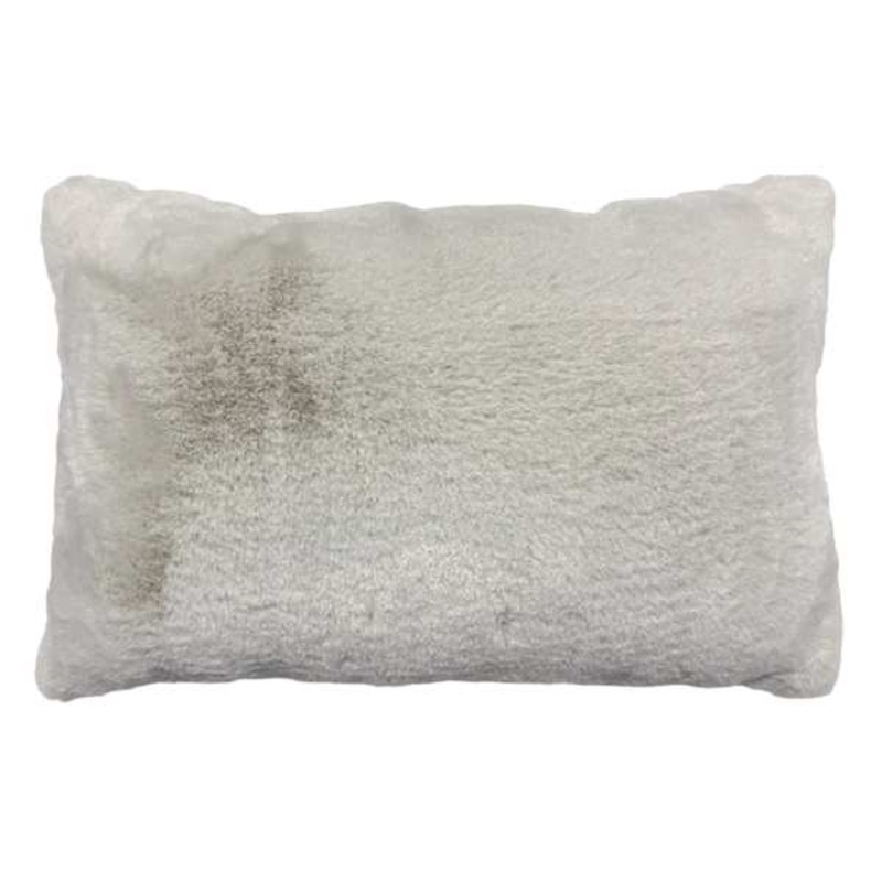 Ivory Chinchilla Faux Fur Luxury Throw Pillow, 14×20