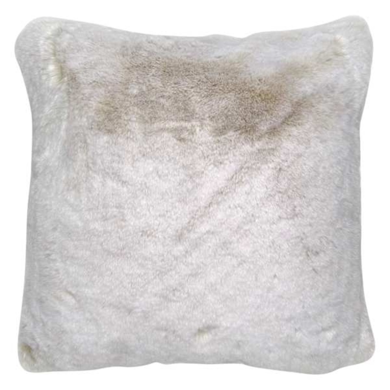 Ivory Luxury Chinchilla Faux Fur Euro Throw Pillow, 24″