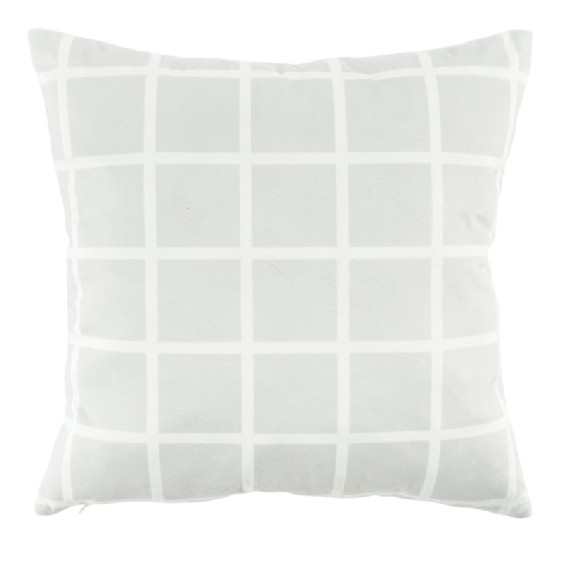 Khalini Grey Check Throw Pillow, 18″