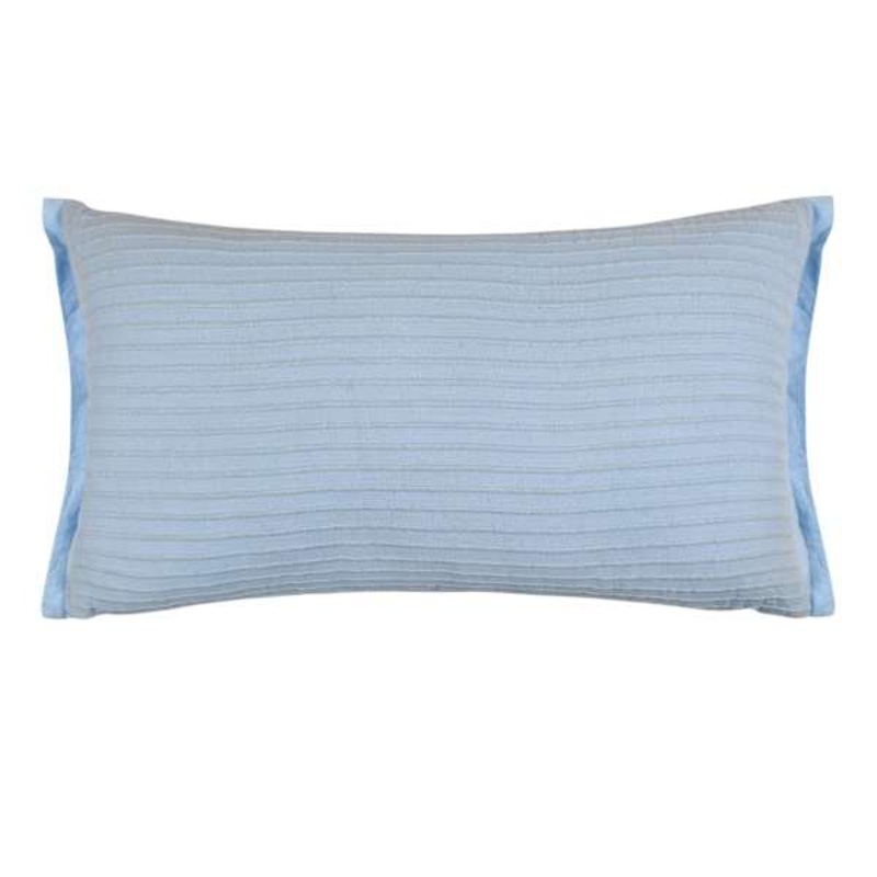 Light Blue Throw Pillow With Flange, 14×24