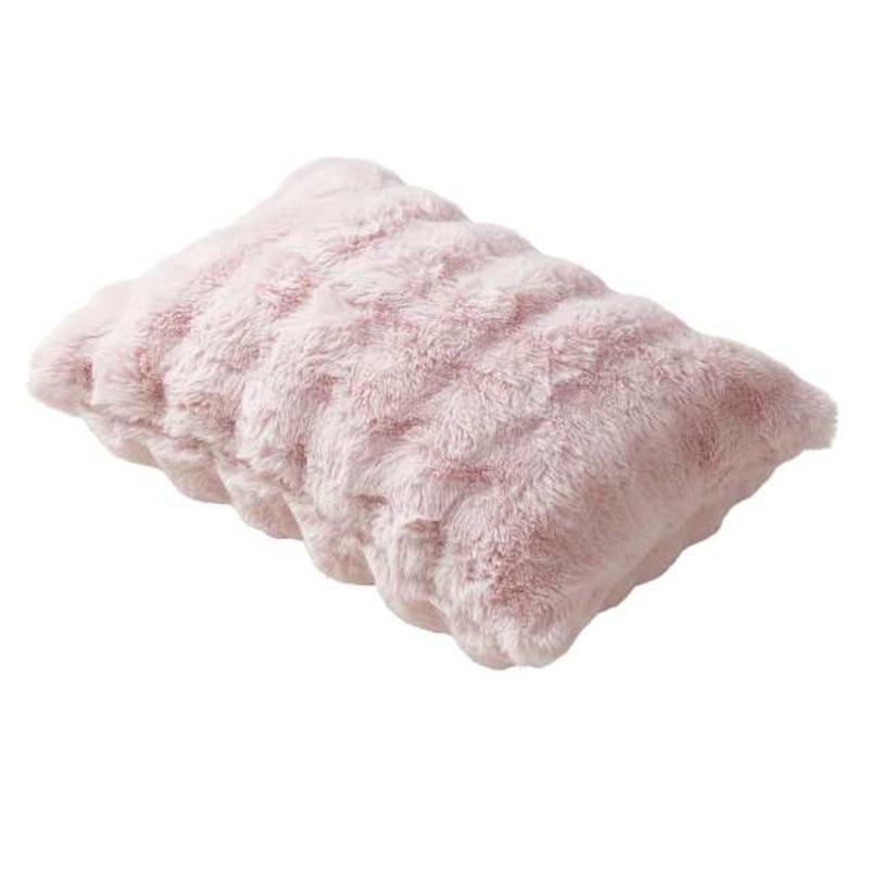 Light Pink Bubble Faux Fur Throw Pillow, 14×20