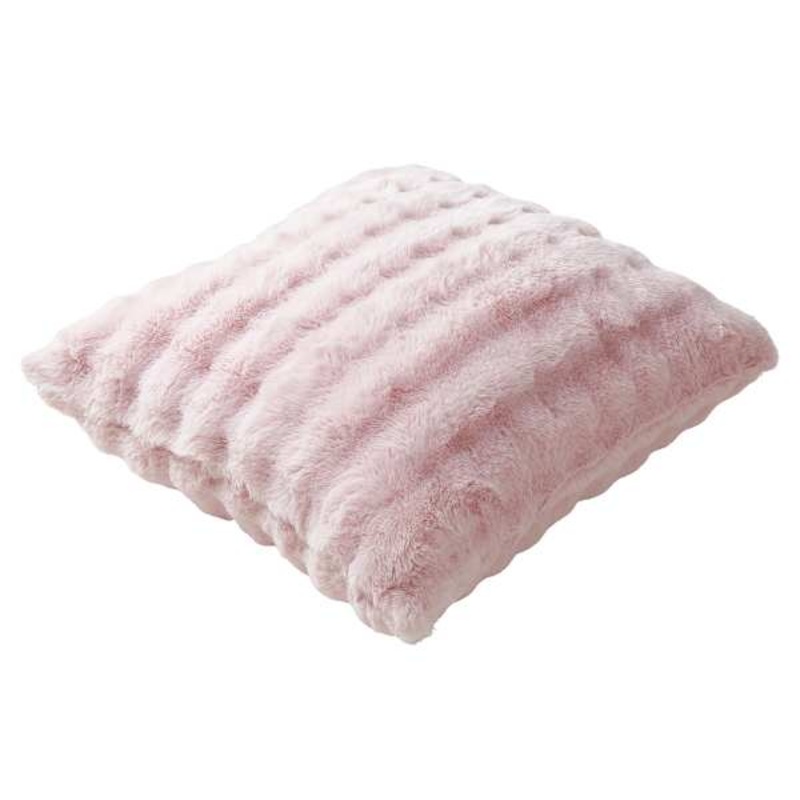 Light Pink Bubble Faux Fur Throw Pillow, 24″