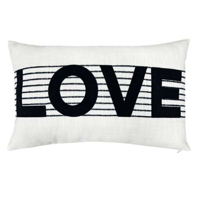 Love Striped Throw Pillow, 14×22