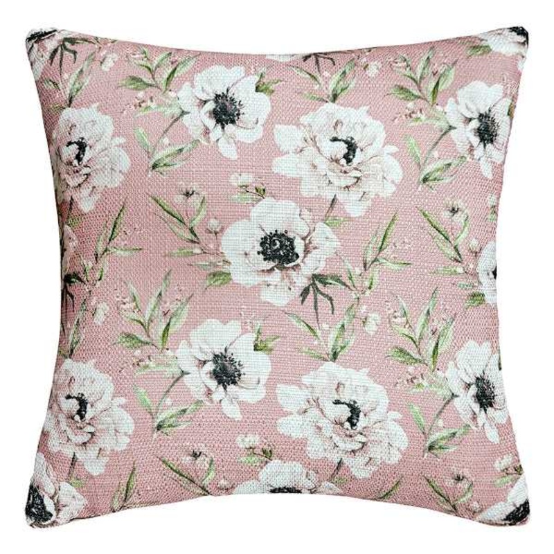 Mauve Peony Printed Throw Pillow, 18″