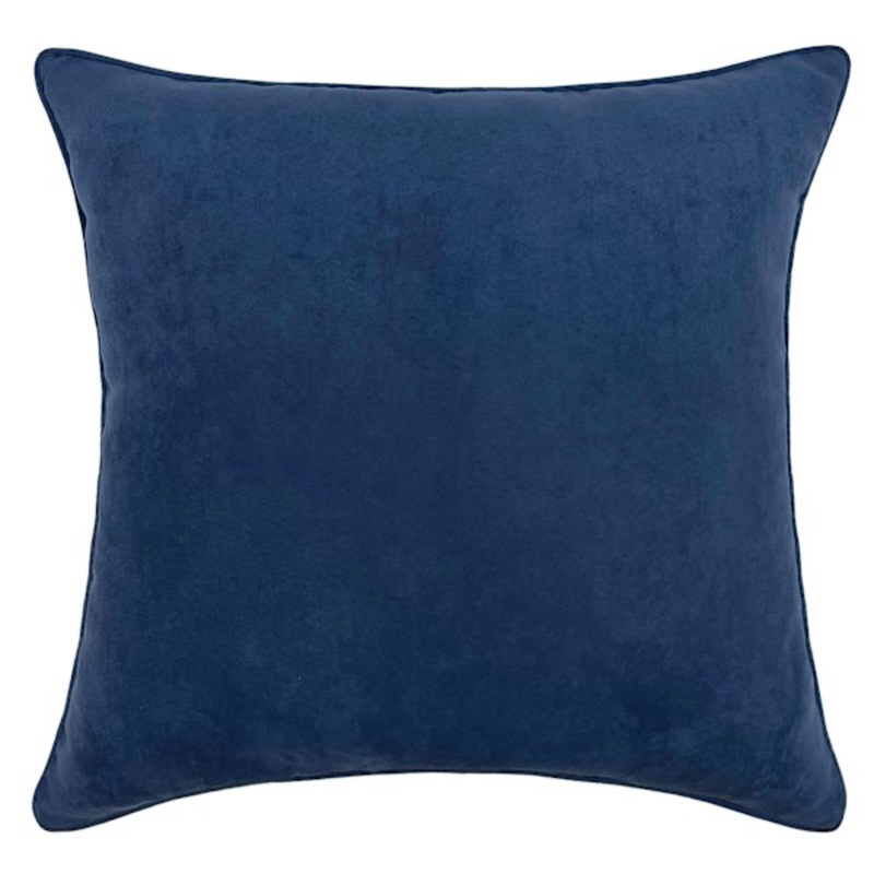 Medieval Blue Faux Suede Throw Pillow, 18″