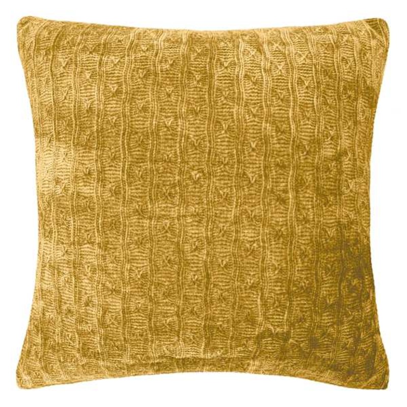 Menlo Gold Chenille Throw Pillow, 18″
