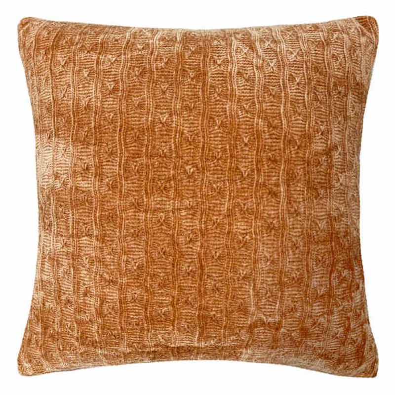Menlo Orange Chenille Throw Pillow, 18″