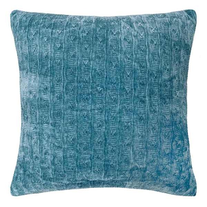Menlo Teal Chenille Throw Pillow, 18″