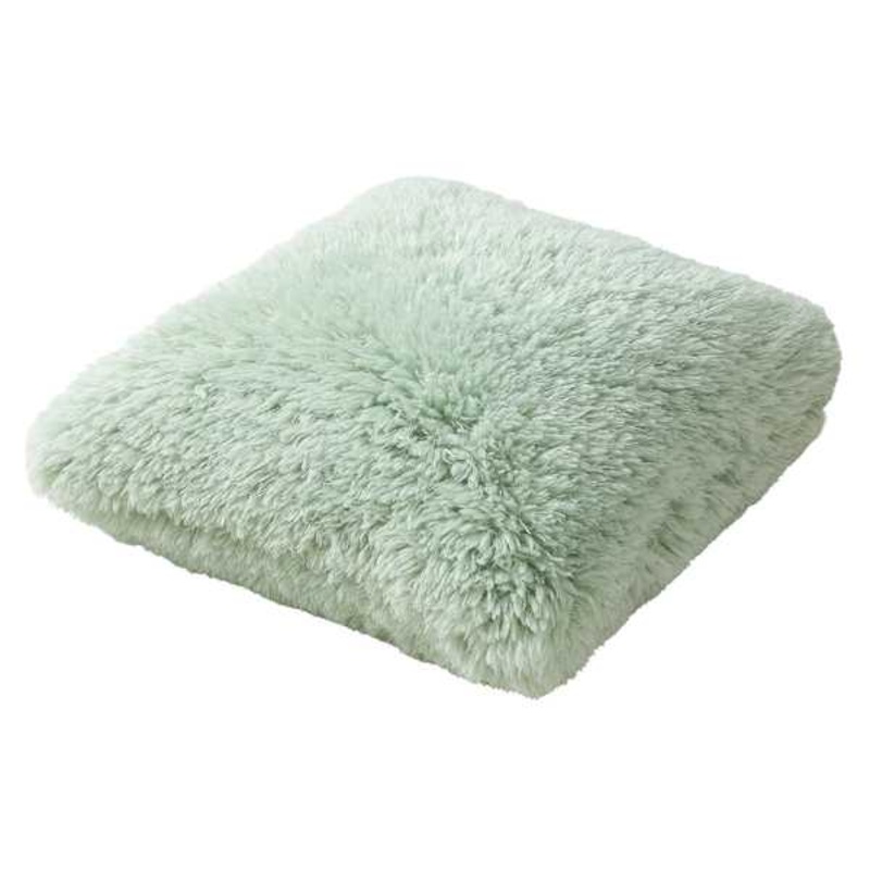 Mint Alpaca Faux Fur Throw Pillow, 24″
