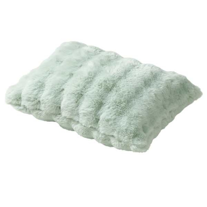 Mint Bubble Faux Fur Pillow, 14×20