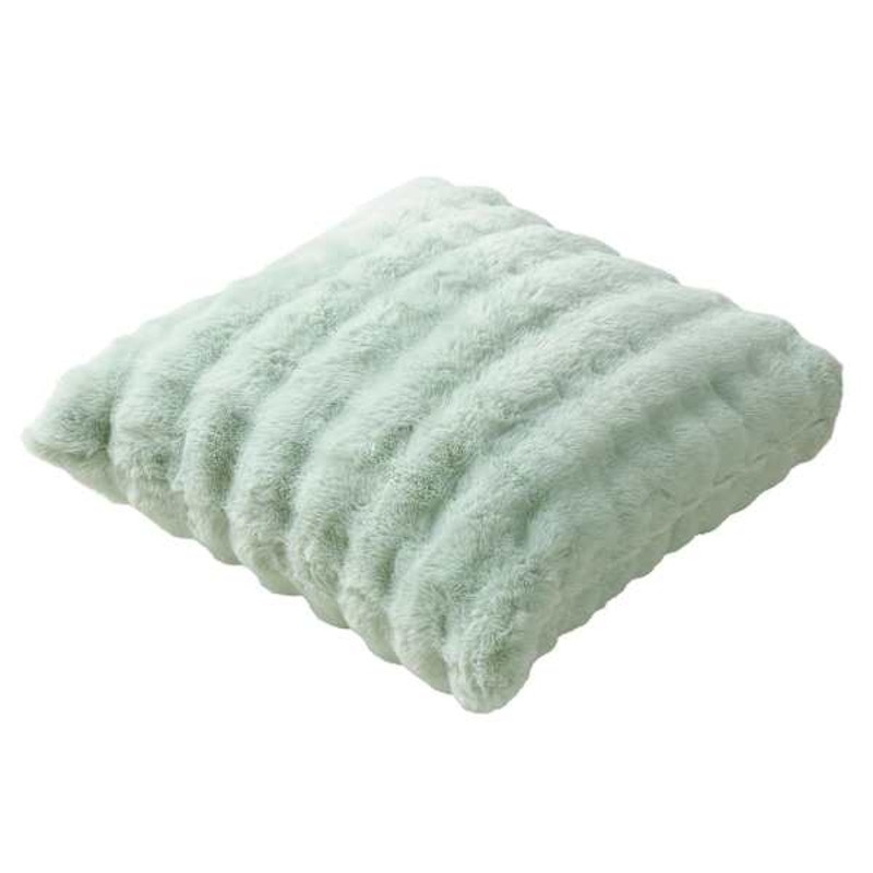 Mint Bubble Faux Fur Throw Pillow, 24″