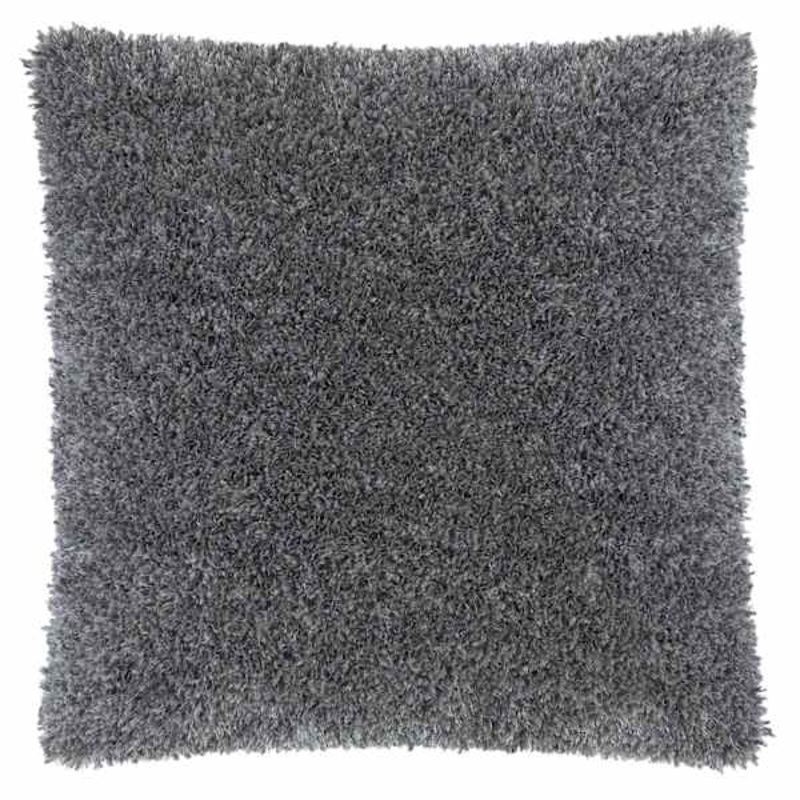 Moove Dark Grey Shag Throw Pillow, 18″