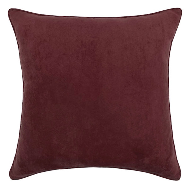 Mulberry Red Torrey Faux Suede Throw Pillow, 18″