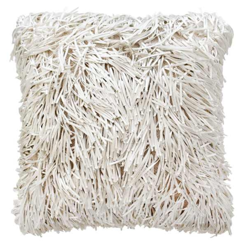 Natural Shag Throw Pillow, 24″