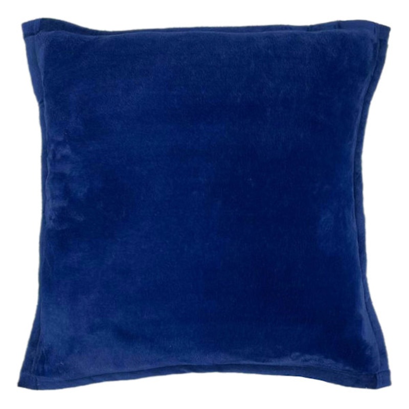Navy Blue Micro Plush Throw Pillow, 18″