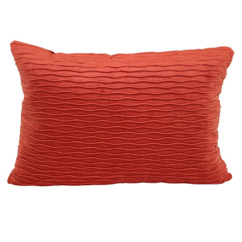 Orange Ripple Textured Plush Throw Pillow, 14×20