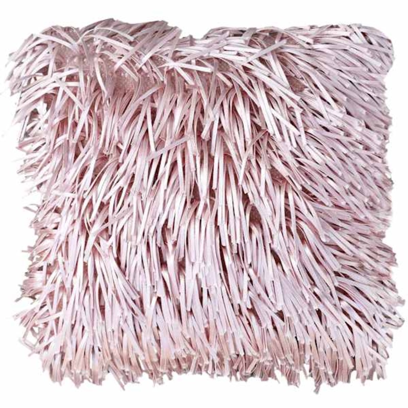 Pink Shag Throw Pillow, 18″