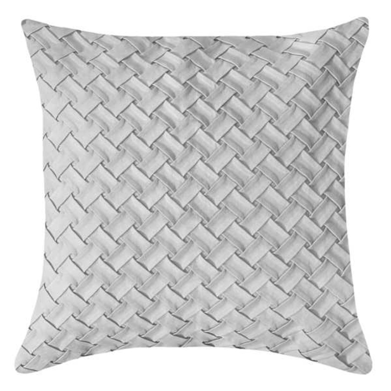 Platinum Basketweave Throw Pillow, 18″