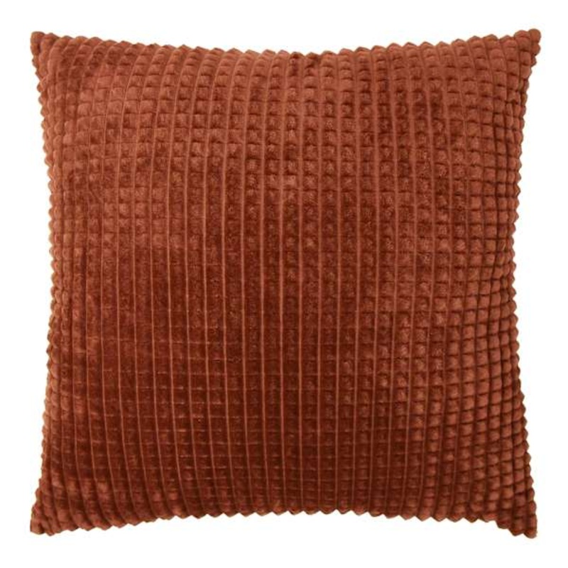 Plush Rust Check Throw Pillow, 24″