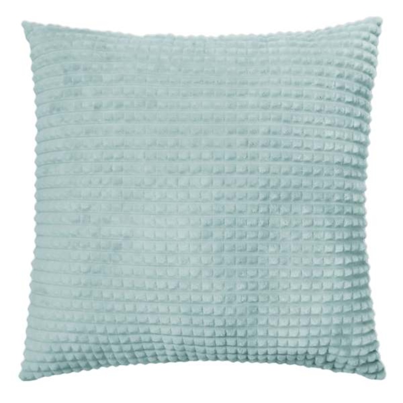 Plush Teal Check Throw Pillow, 24″