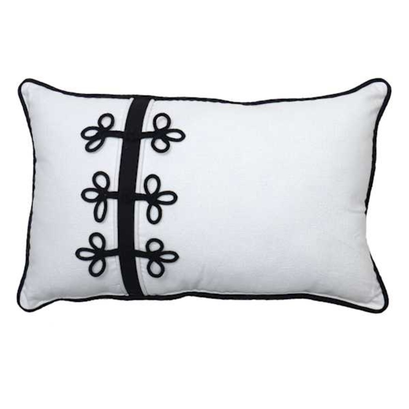Providence White & Black Knot Oblong Throw Pillow, 12×20