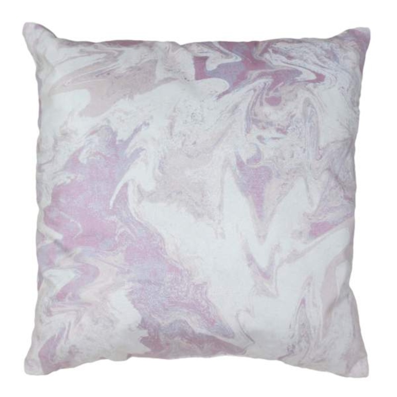 Purple Marble Print Throw Pillow, 18″