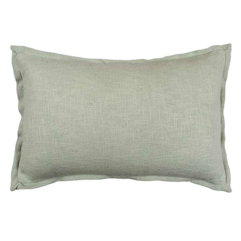 Solid Green Throw Pillow with Flange, 14×22