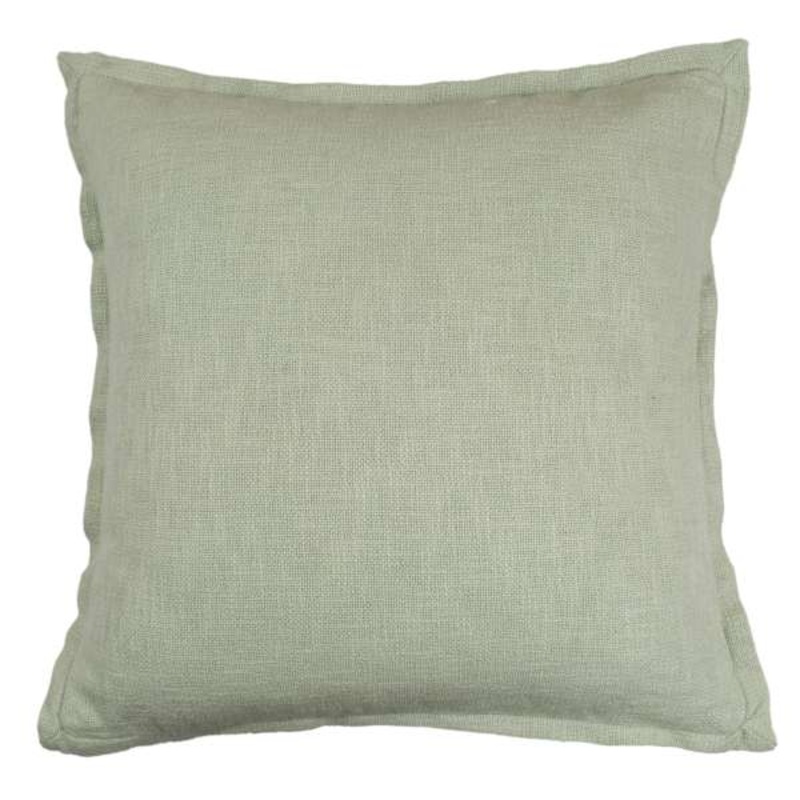 Solid Green Throw Pillow with Flange, 18″