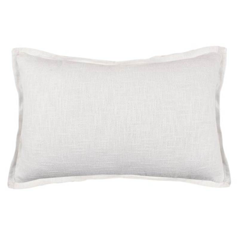 Solid White Throw Pillow with Flange, 14×22