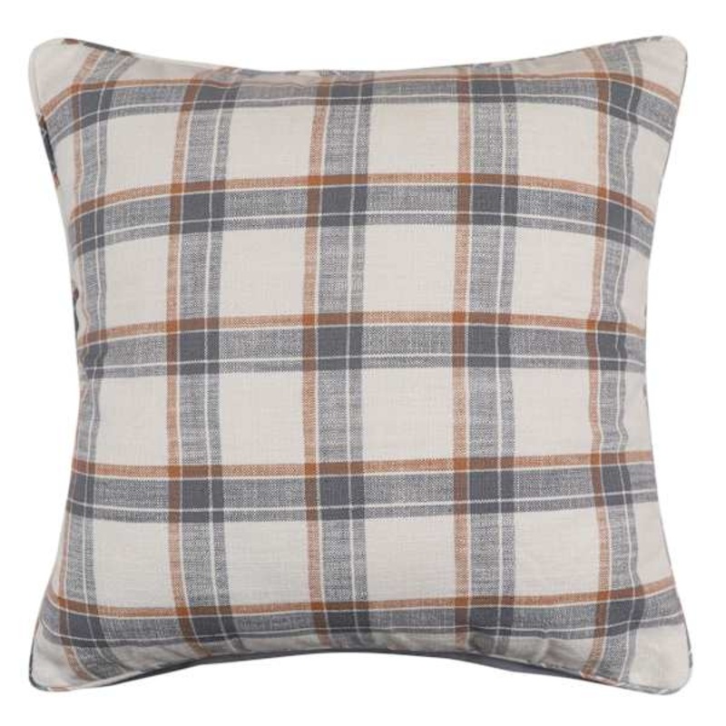 Woven Plaid Throw Pillow, 18″