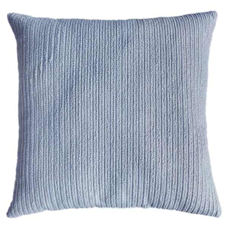 Blue Ribbed Boucle Throw Pillow, 18″