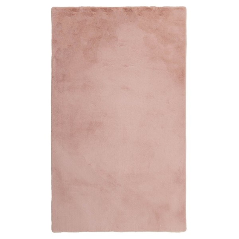 Blush Faux Rabbit Fur Accent Rug, 27×45