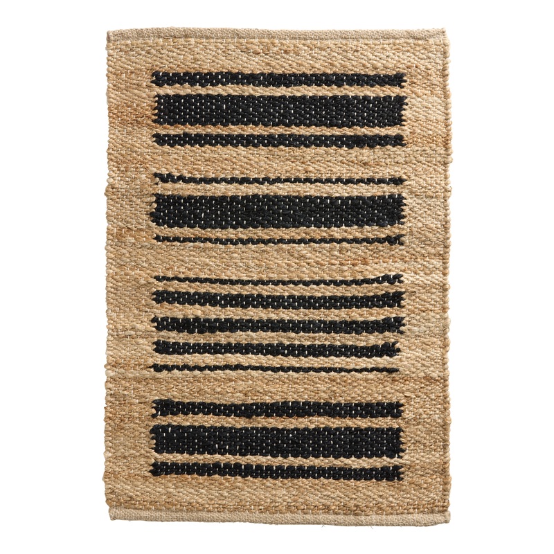 Bristol Natural and Black Stripe Jute Recycled Area Rug