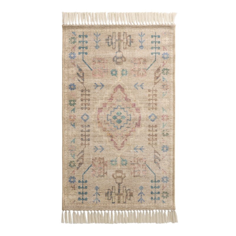 Julian Navy and Lavender Traditional Style Washable Area Rug