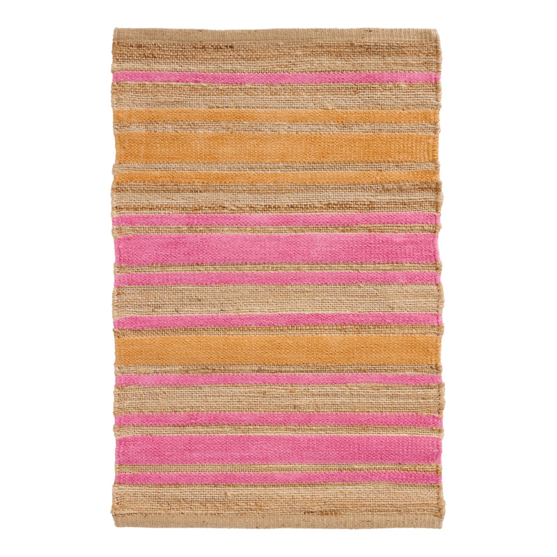 Katy Hot Pink and Orange Stripe Jute and Chenille Area Rug