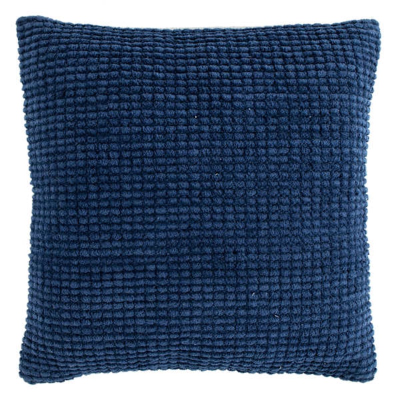 Marcella Navy Chenille Throw Pillow, 18″