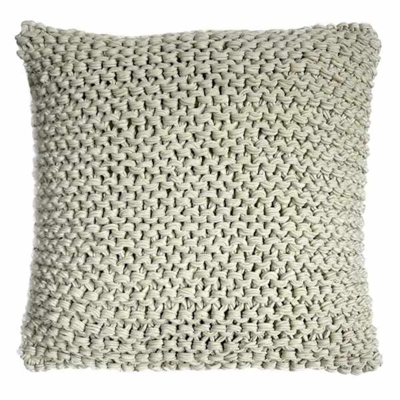 Neutral Knitted Throw Pillow, 18″
