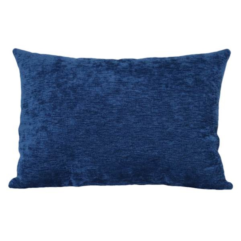 Reese Navy Chenille Throw Pillow, 14×20