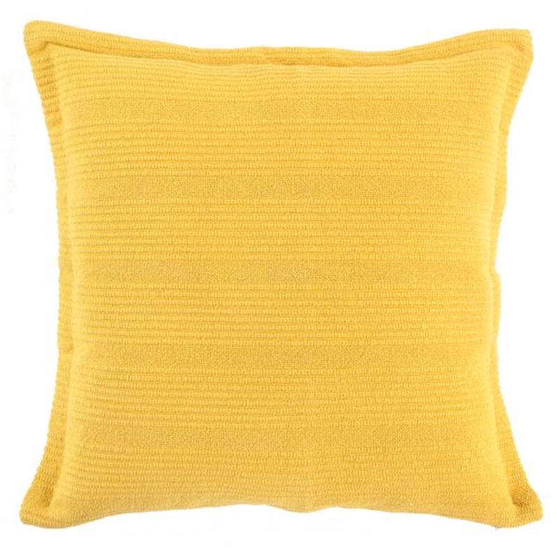 River Yellow Ribbed Throw Pillow, 20″