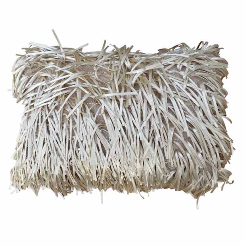 Sand Beige Shag Throw Pillow, 14×20