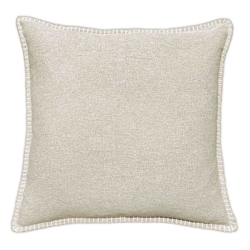 Taupe Heathered Whip Stitch Feather Filled Throw Pillow, 18″
