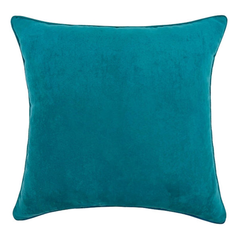 Teal Faux Suede Throw Pillow, 18″