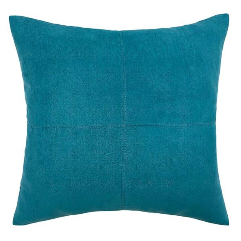 Teal Faux Suede Throw Pillow, 24″