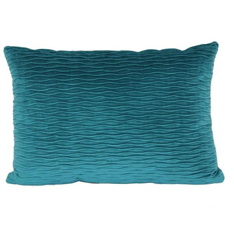 Teal Ripple Textured Plush Throw Pillow, 14×20