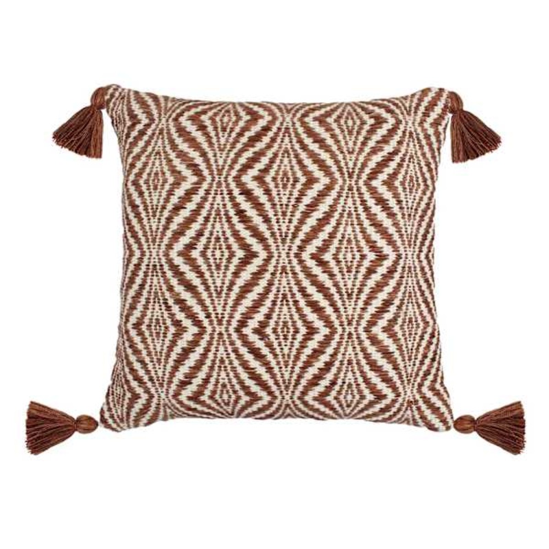 Tracey Boyd Brown Woven Diamond Throw Pillow, 18″