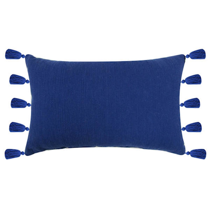 Tracey Boyd Textured Navy Blue Oblong Pillow