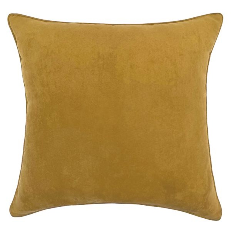 Turmeric Yellow Faux Suede Throw Pillow, 18″