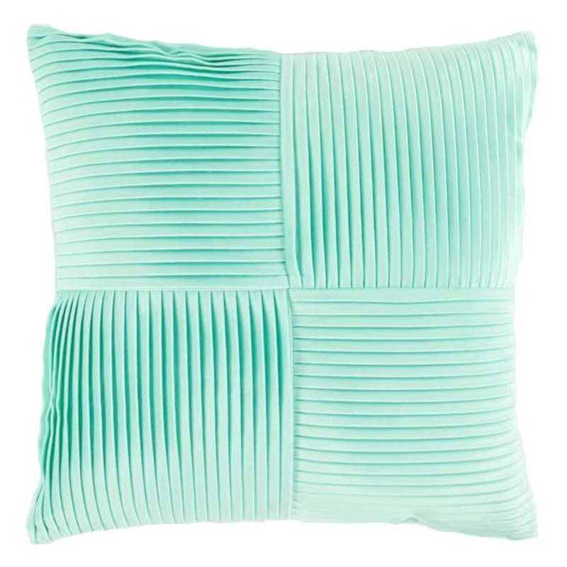 Vilano Aqua Blue Pleated Throw Pillow, 18″