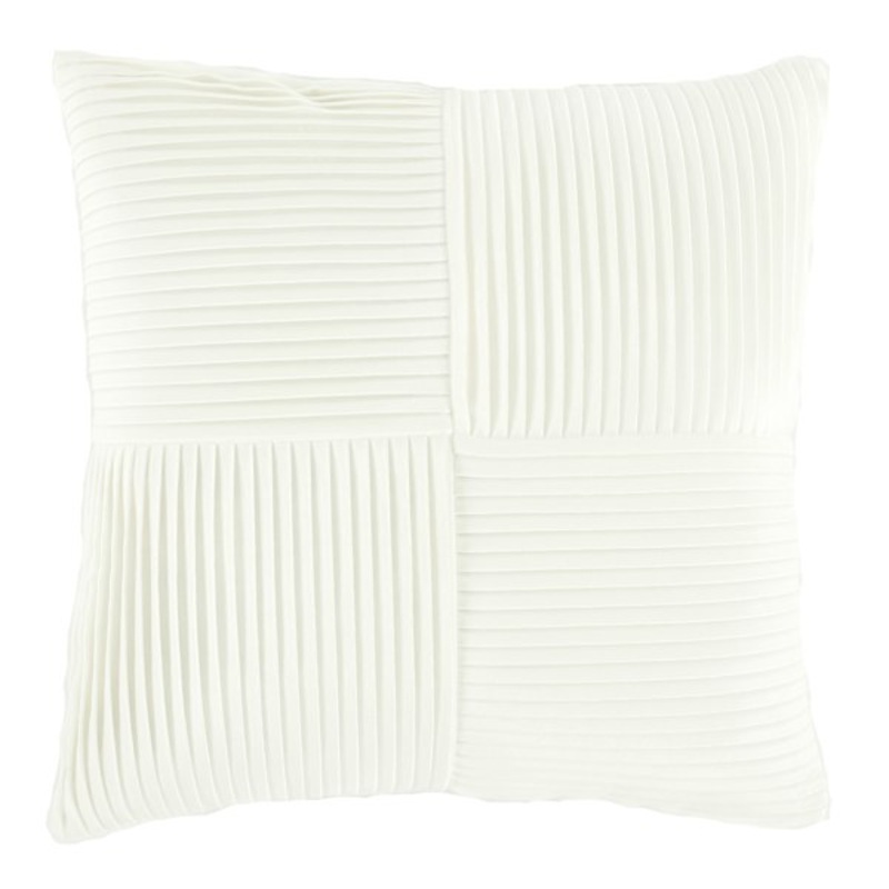 Vilano White Pleated Throw Pillow, 18″