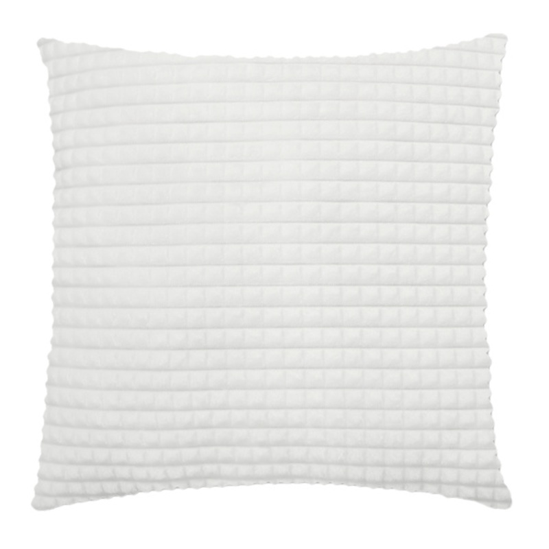 White Check Plush Throw Pillow, 18″